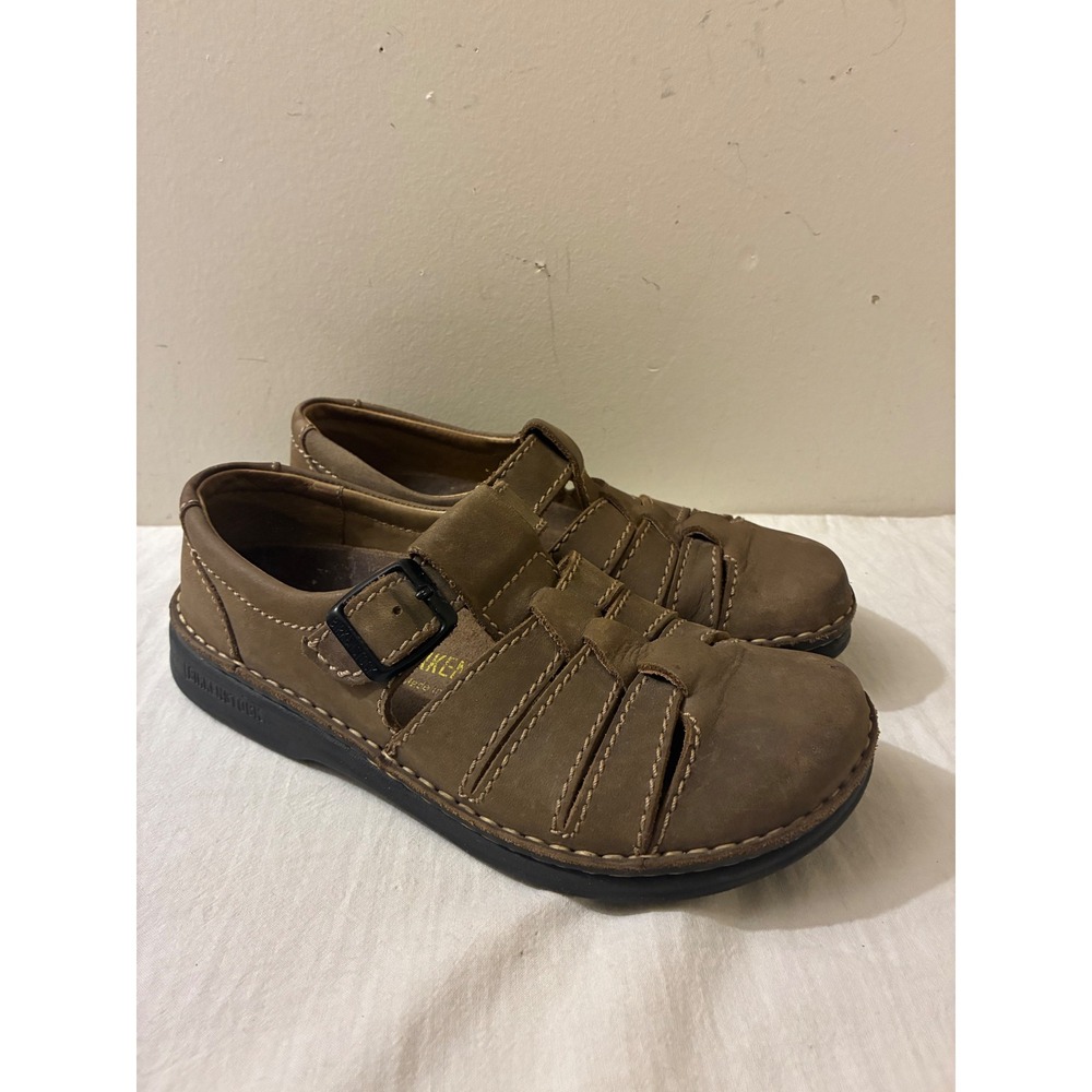 Birkenstock Madeira Brown Leather Fisherman Caged Shoes Women 37 L6 Germany